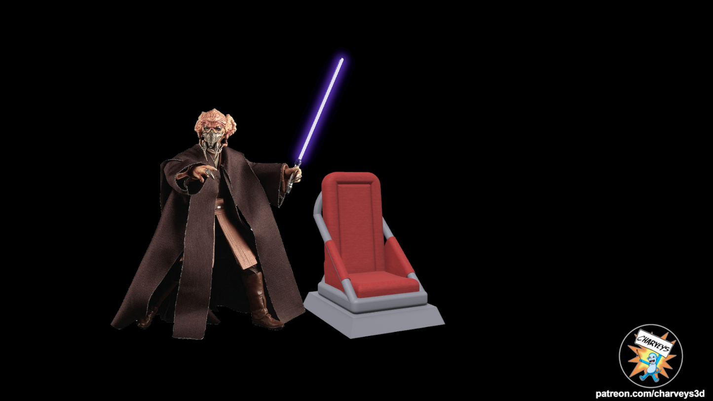 3D Printed Jedi Council Chairs for 3.75" Diorama