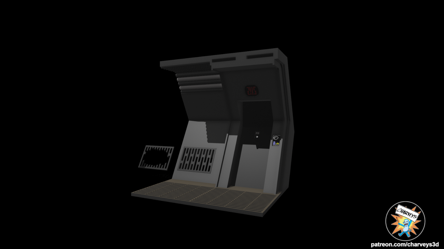 3D Printed Detention Block Hallway Diorama for 3.75" and 6" Figures
