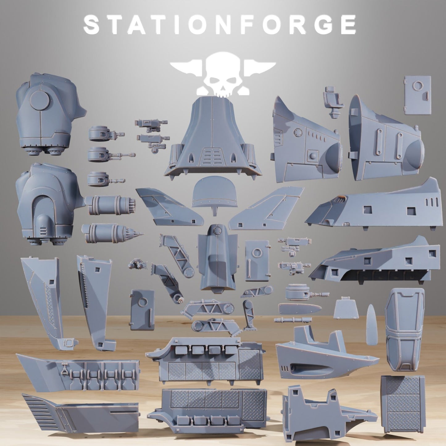 The Vaskar dropship and crew from Station Forge 32mm