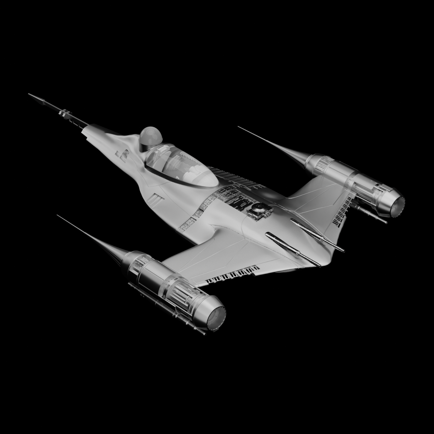 3D Printed N1 Fighter For 3.75" Star Wars Figures