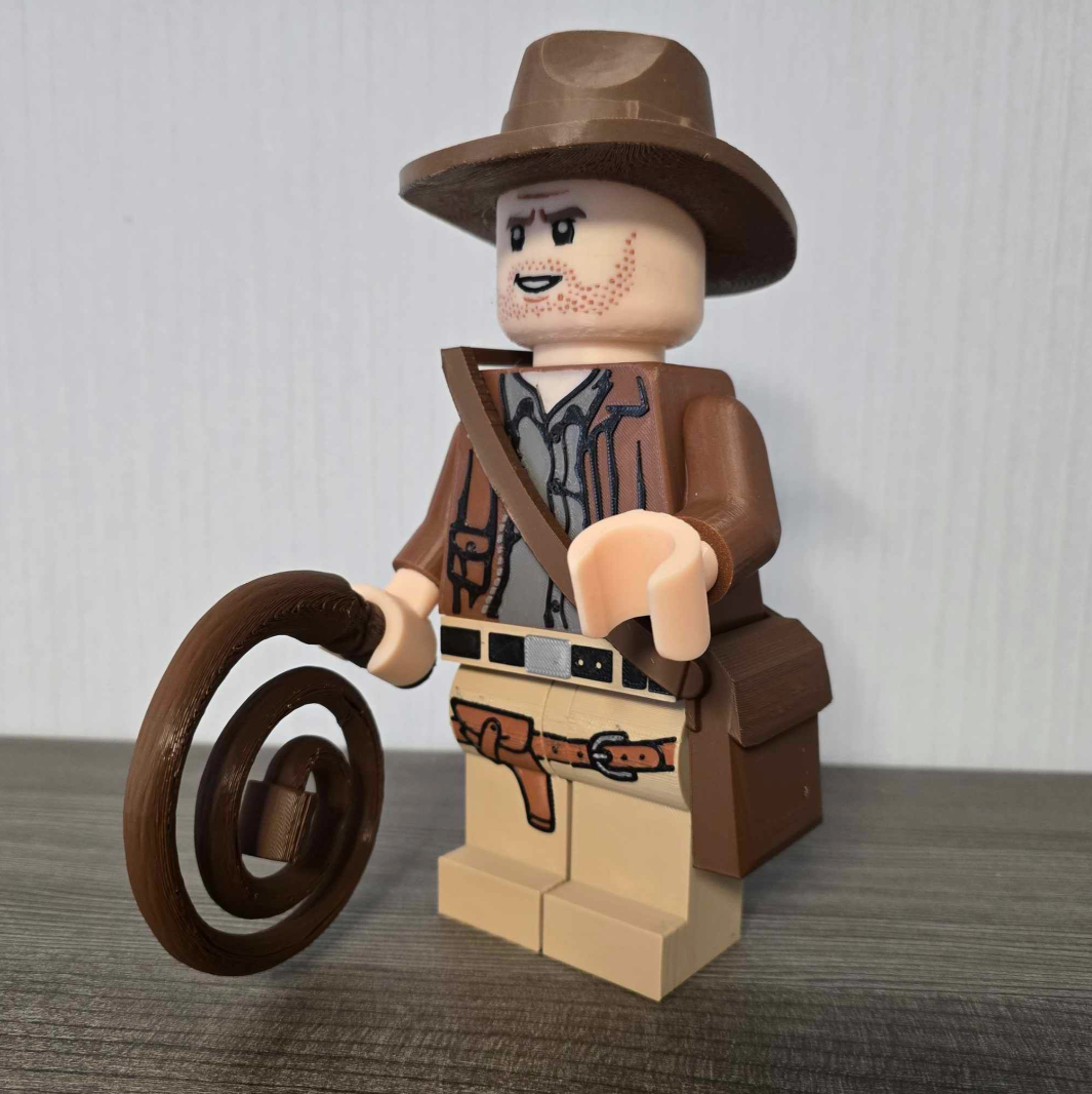 3D Printed. 9" brick inspired Indiana Jones Figure