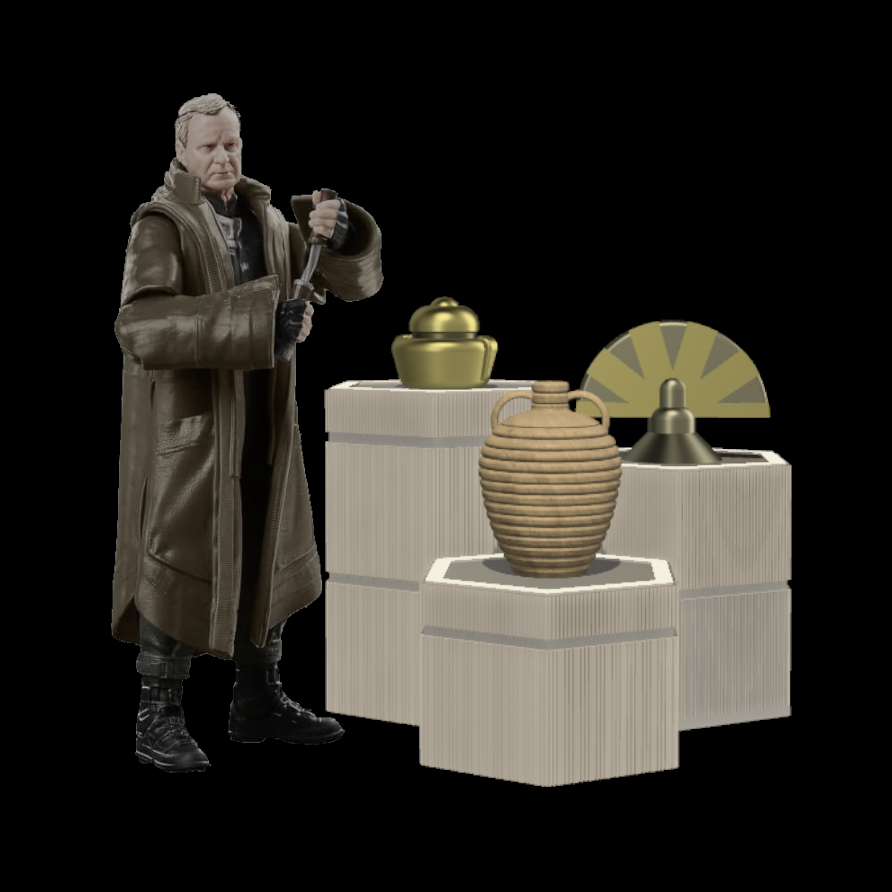 3D Printed Luthen's Store Display for Black Series figures