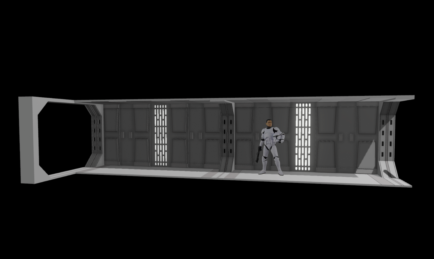 3D Printed Acclamator Corridor Diorama For 3.75" Figures