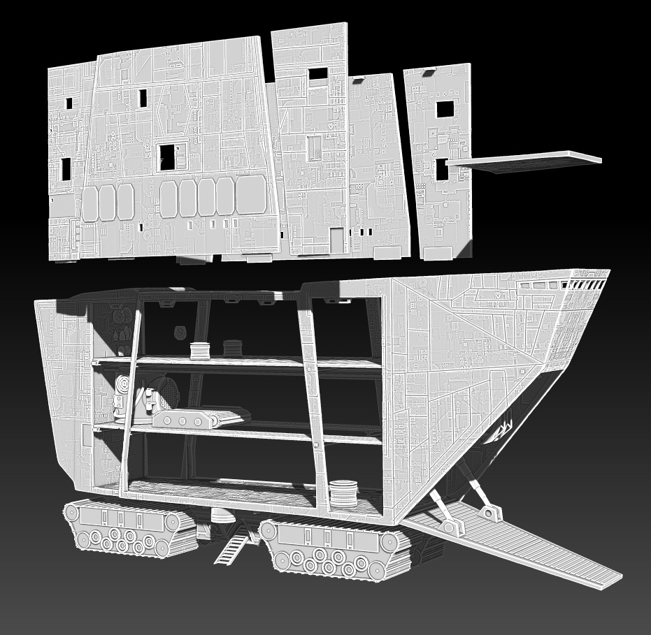 Star Wars 4FT 3D Printed Sandcrawler for 3.75 " Scale Figure Diorama