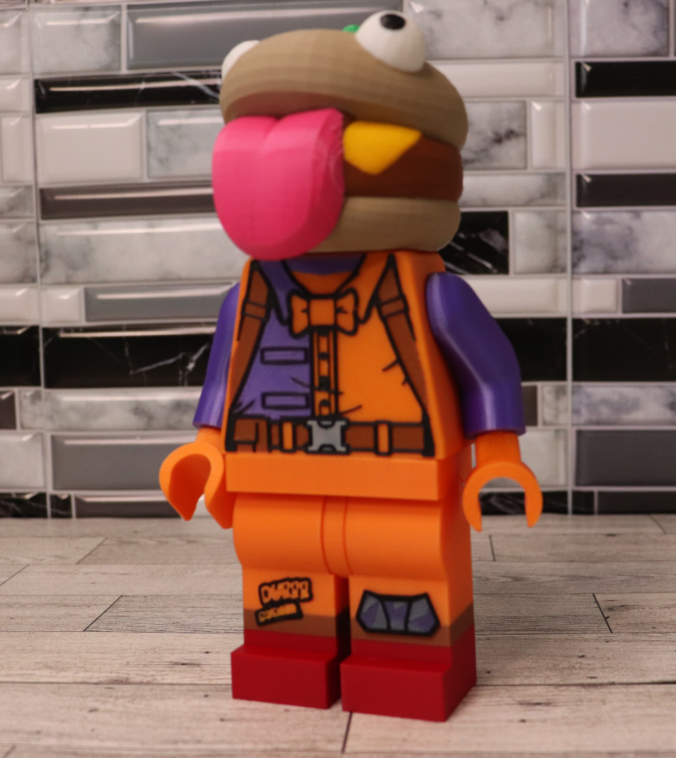 3D Printed. 9" brick inspired Deluxe Fortnite Beef Boss Figure