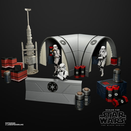 Imperial Outpost Stormtrooper camp for Black Series Figures.