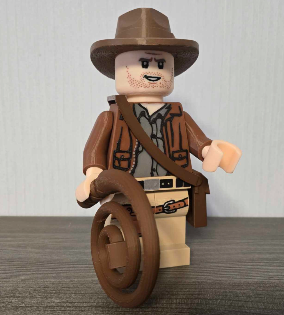 3D Printed. 9" brick inspired Indiana Jones Figure