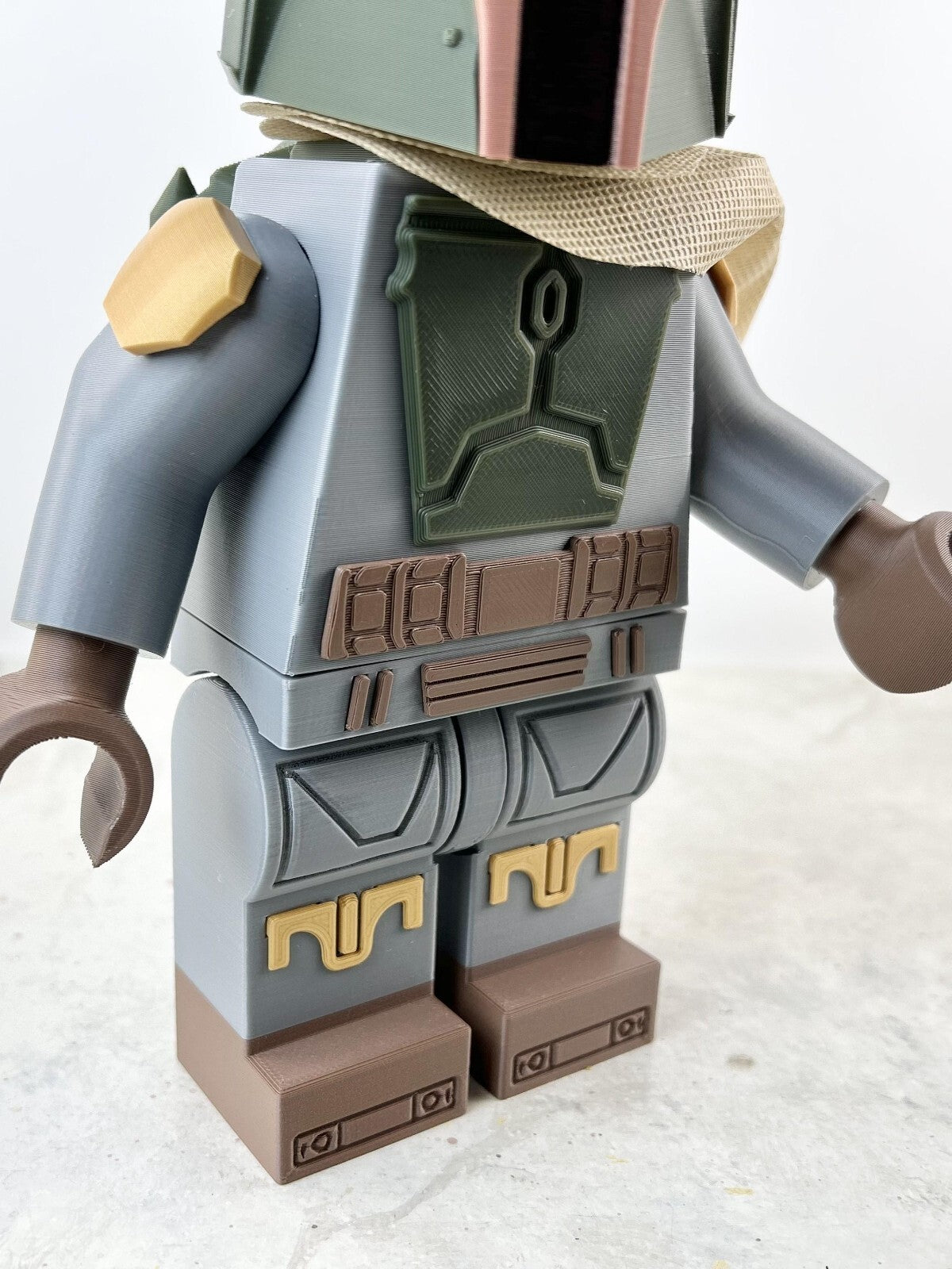 3D Printed. 9" Brick inspired Deluxe Boba Fett Figure With Cape