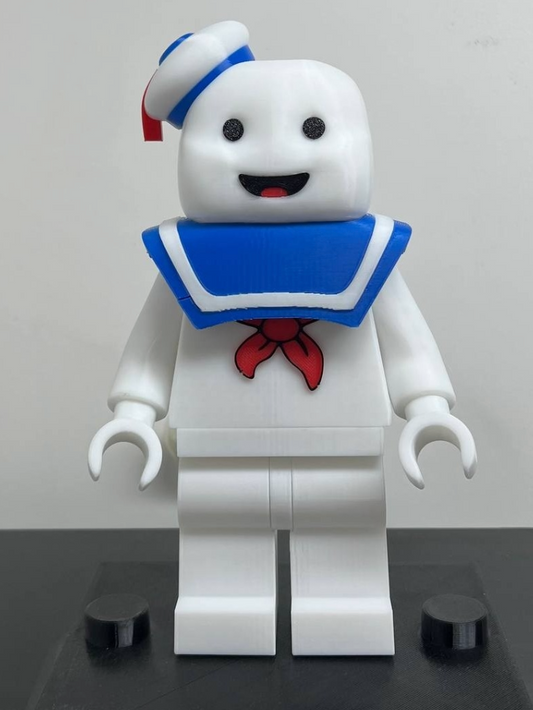 3D Printed. 9" Lego inspired Stay Puft Bibendum Chamallow figure