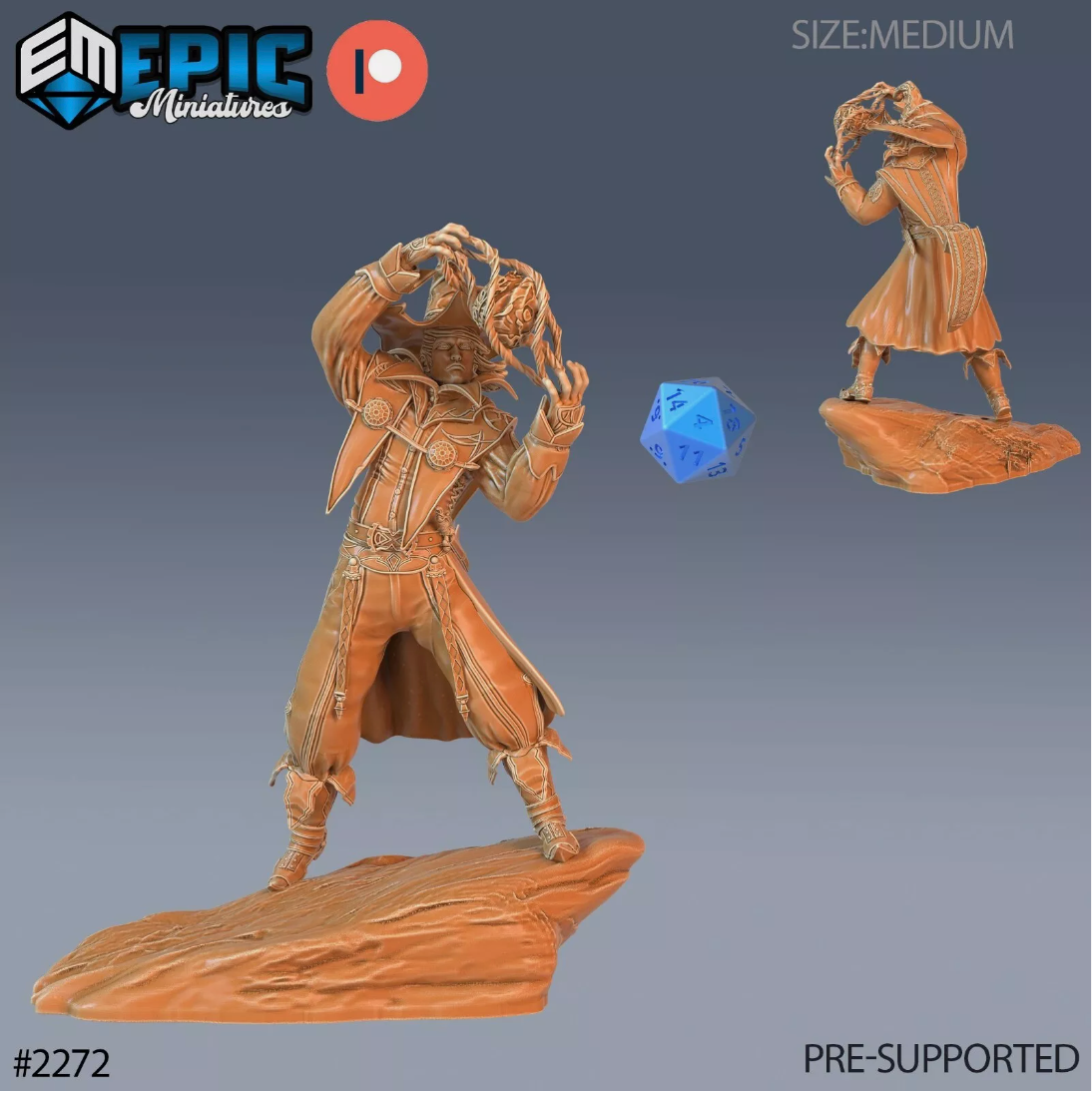 Dark Magician Dungeons and Dragons Wizard Miniature D&D, Fantasy 28mm