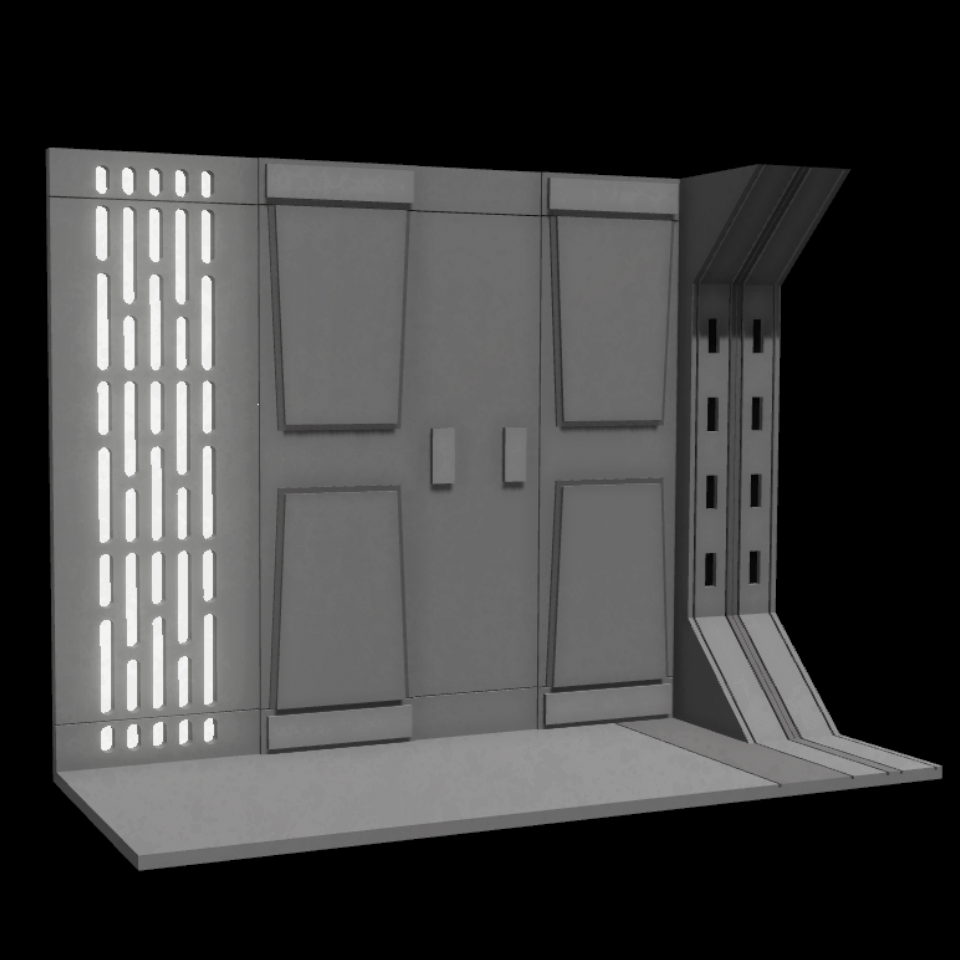 3D printed Acclamator Corridor Diorama for Star Wars Black Series Figures