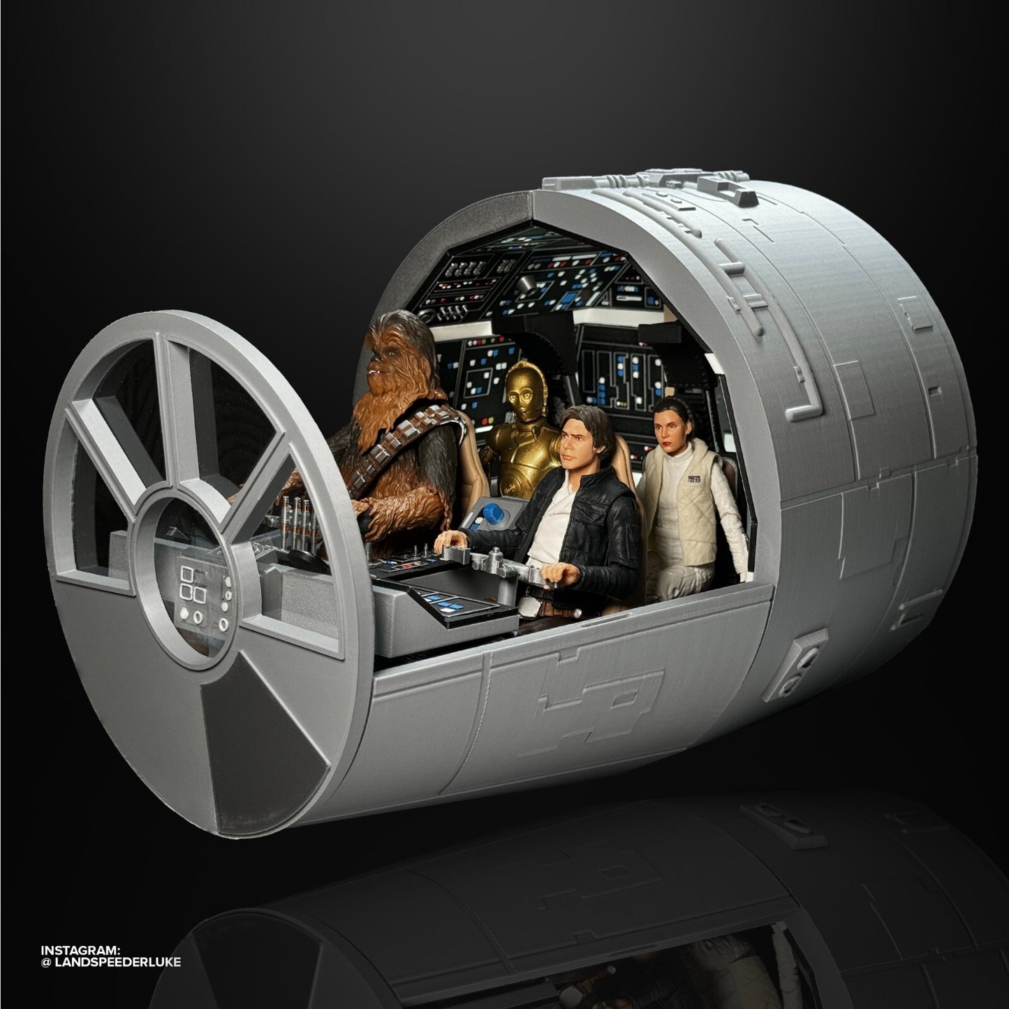 Star Wars 3D Printed Millennium Falcon Cockpit  For Black Series 6"  Figures
