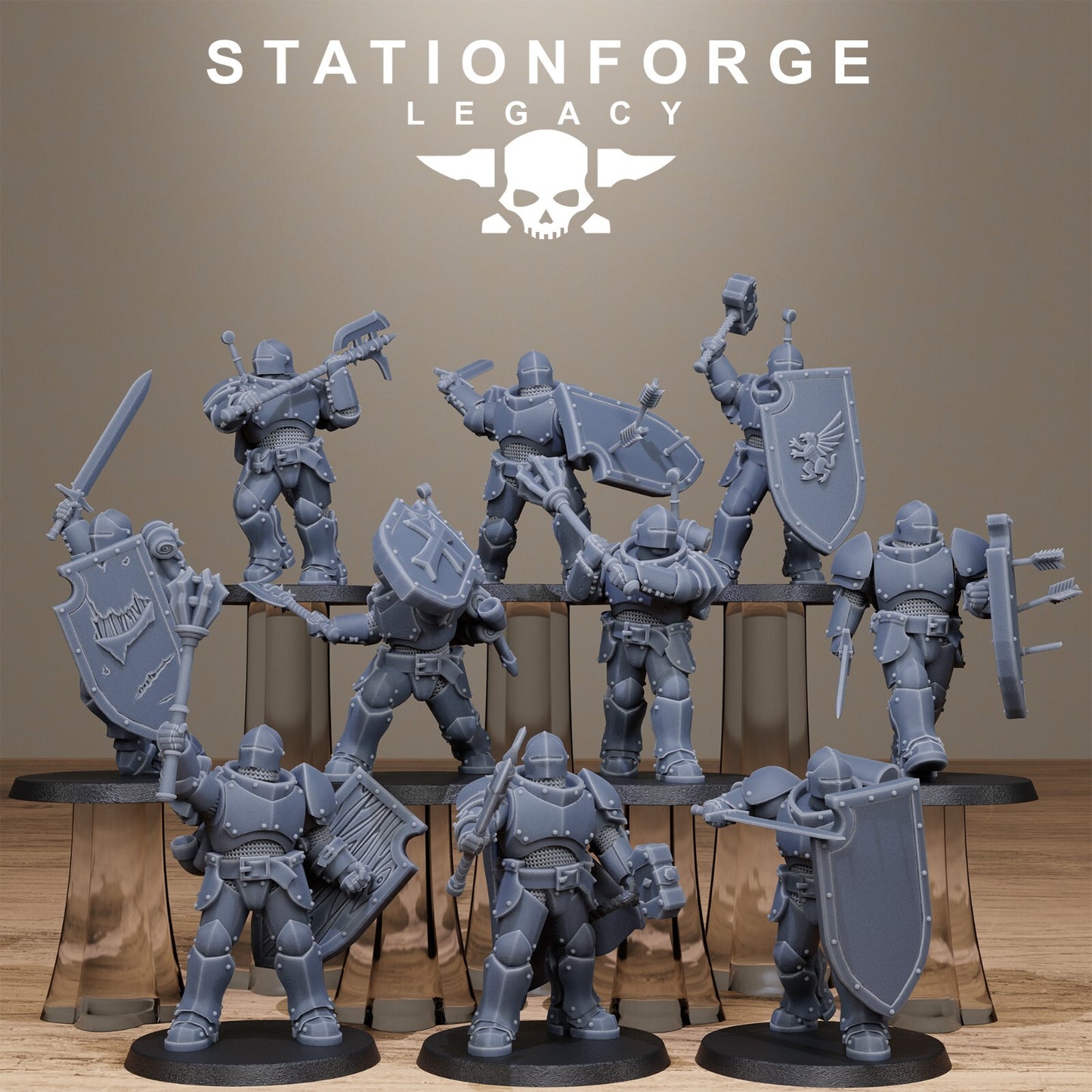 The Solaris Infantry from Station Forge Legacy, Fantasy 32mm Inc Bases