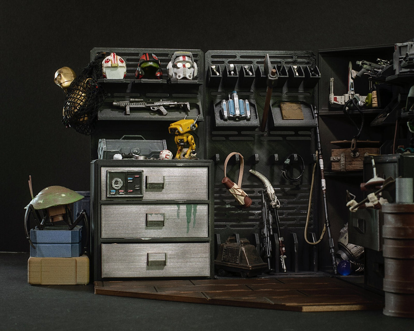 3D printed weapons storage room for Star Wars 3.75" Vintage figures