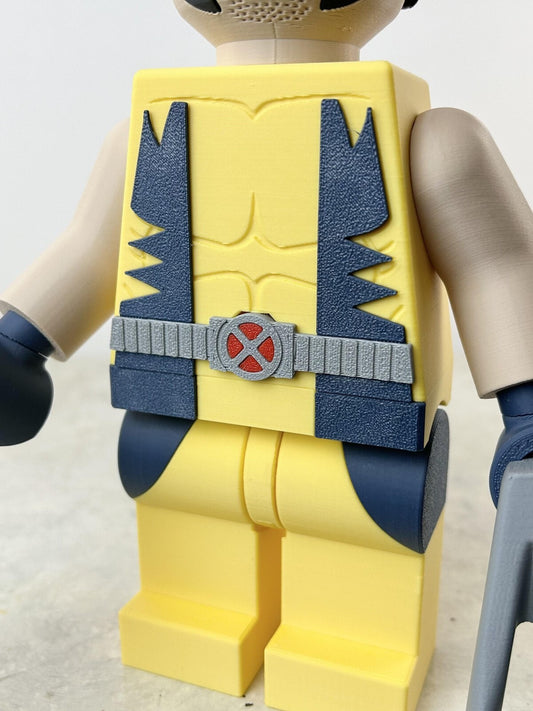 3D Printed. 9" Brick inspired Deluxe Wolverine Figure