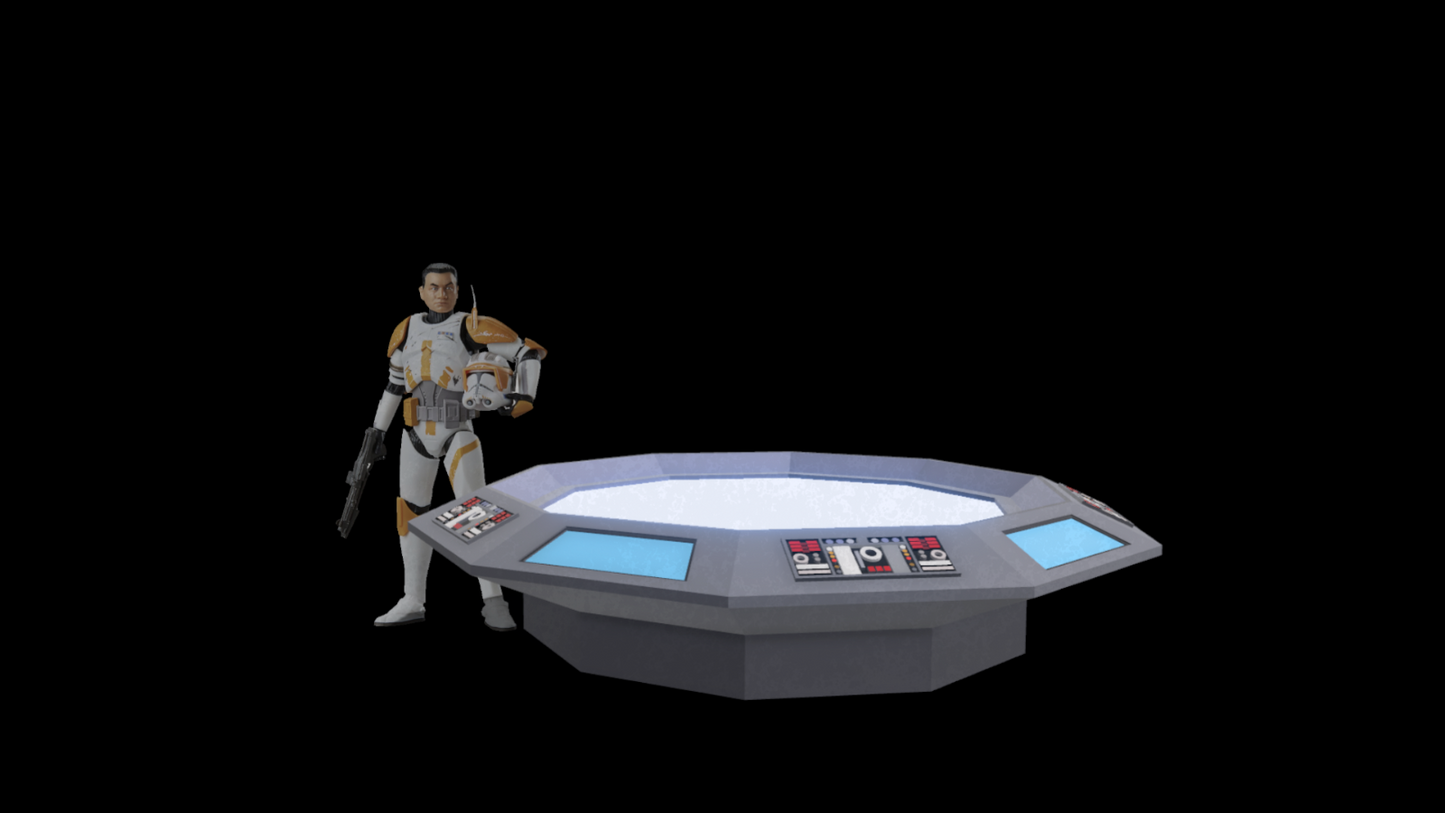 3D Printed Holo Table with Hologram(Anaxes Command Center) for 3.75" &6" FIGURES