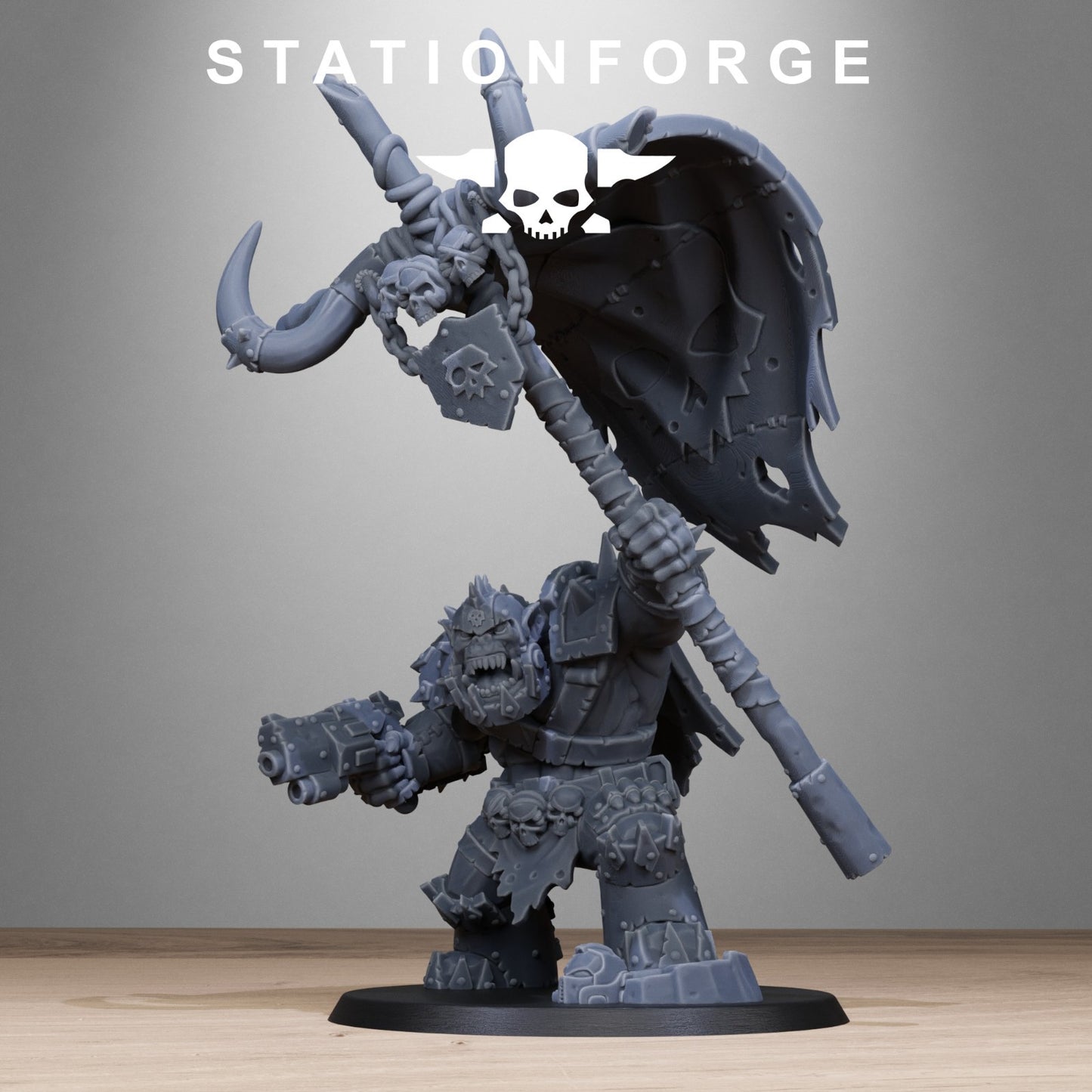 Orkaz bearer boss from Station Forge 32mm. FREE BASE
