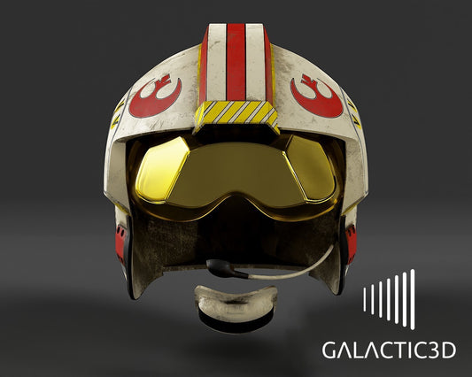 3D Printed Red 5 Luke Skywalker Rebel Pilot X-wing Helmet, With Decals and Visor