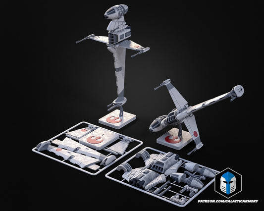 3d printed - STAR WARS  B Wing - kit card - full colour print