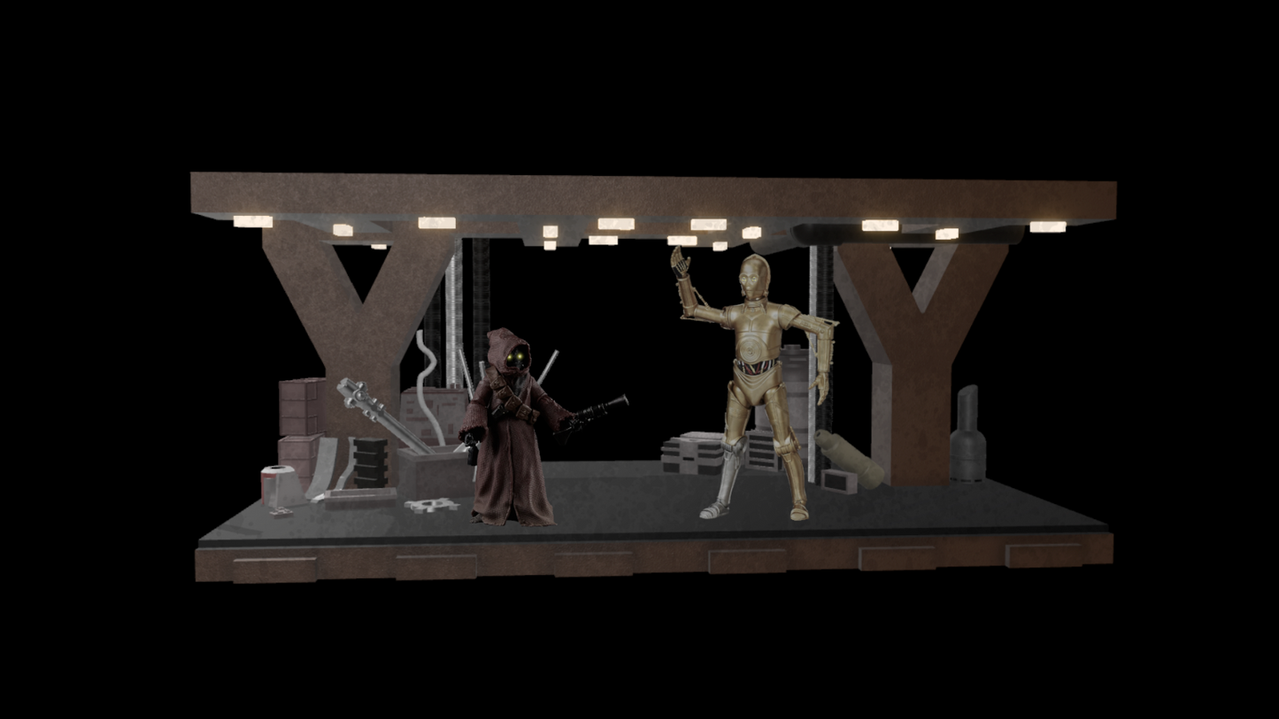 3D Printed Sandcrawler Cargo Hold Diorama for 3.75 IN (1:18) Star Wars Figures
