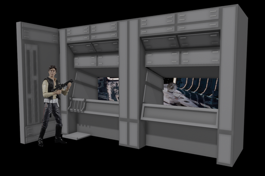 Star Wars 3D Printed Death Star Control Room 327 Windows for 3.75" scale