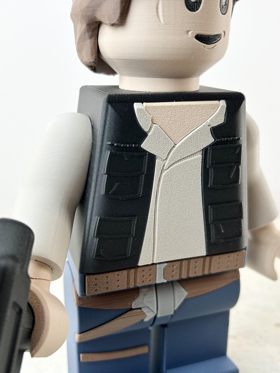 3D Printed. 9" Brick Inspired Han Solo Figure