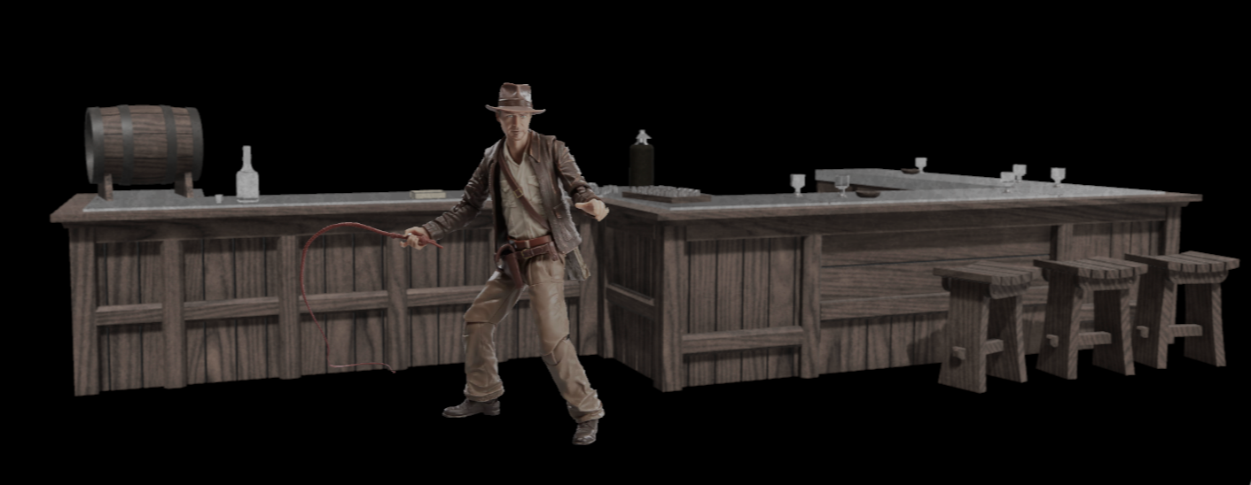 3D Printed Marion's Bar (The Raven) Indiana Jones for 6" Figures