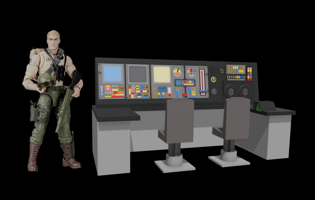 3D Printed G.I. Joe Headquarters Computer 3.75" Scale