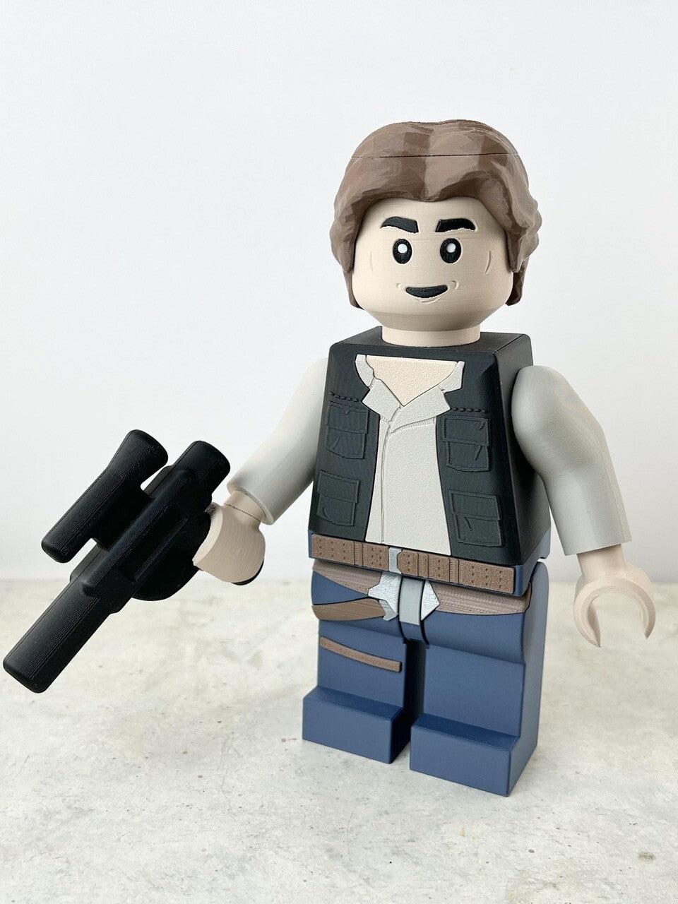 3D Printed. 9" Brick Inspired Han Solo Figure