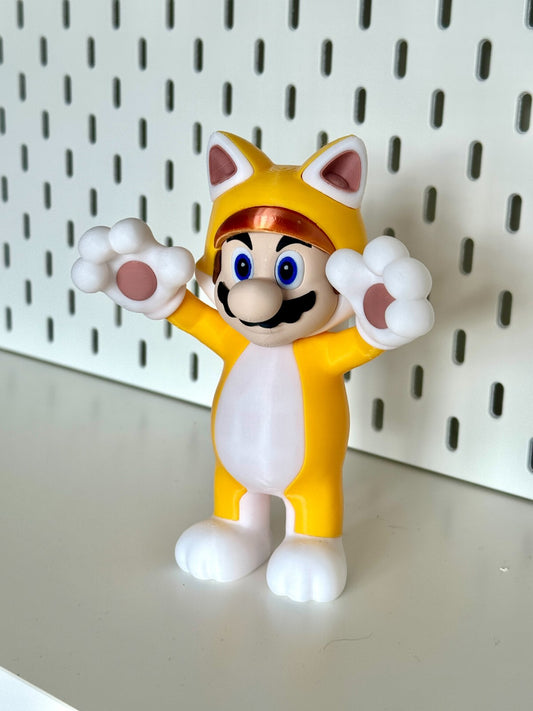 Cat Mario Figure, Nintendo Switch 2. 3D Printed Model 15.5cm