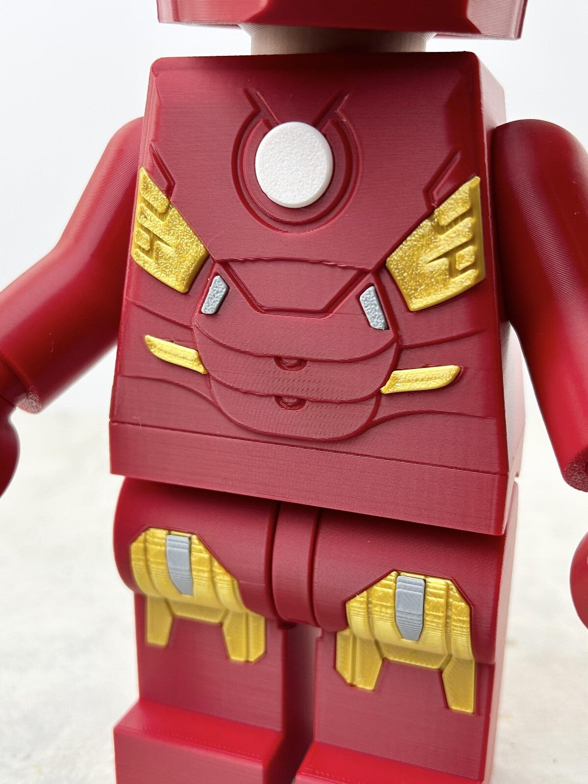 3D Printed. 9" brick inspired Deluxe Iorn Man Figure