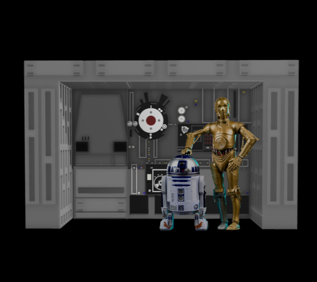 Star Wars Death Star Hangar Droid Station Diorama 3.75" or 6"