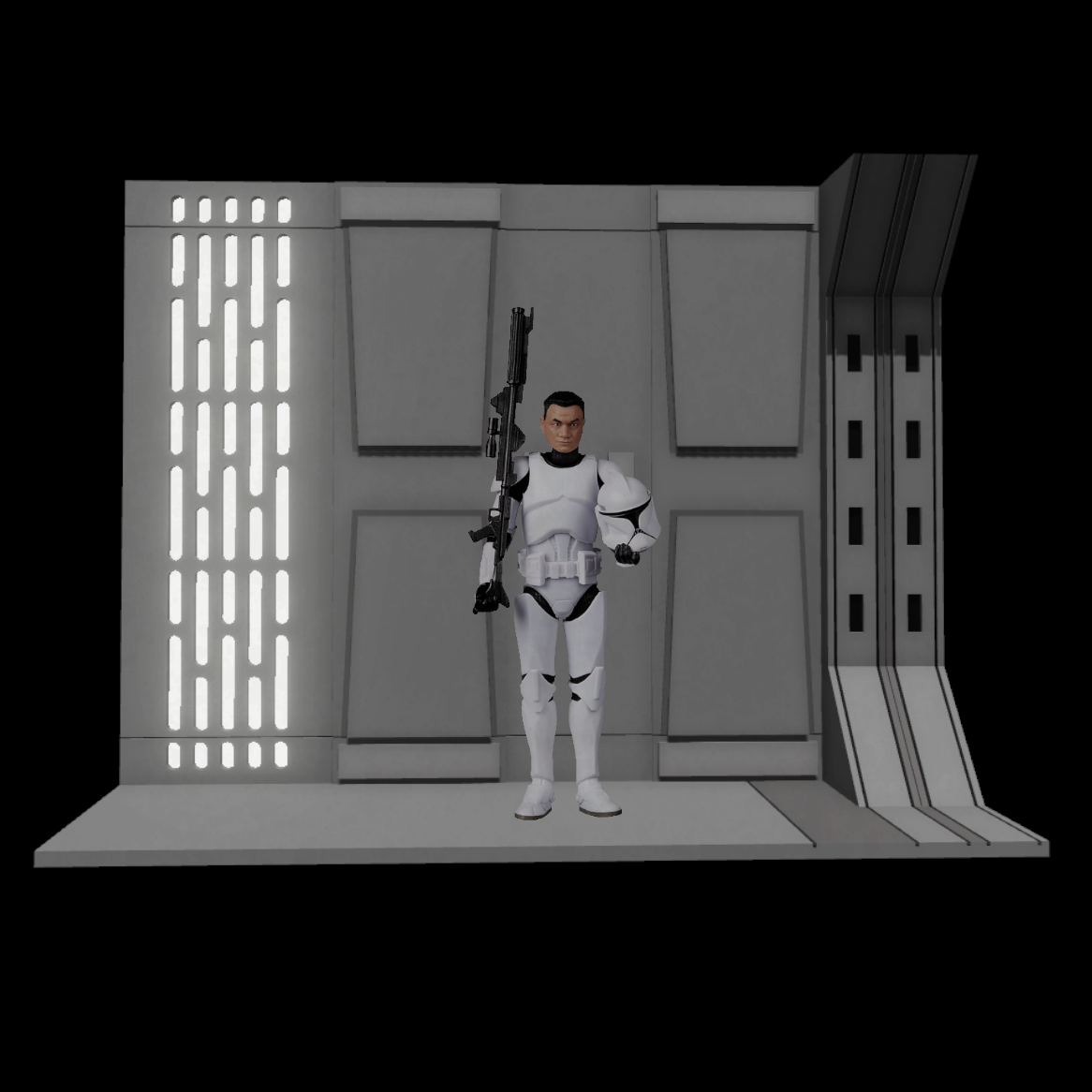 3D printed Acclamator Corridor Diorama for Star Wars Black Series Figures