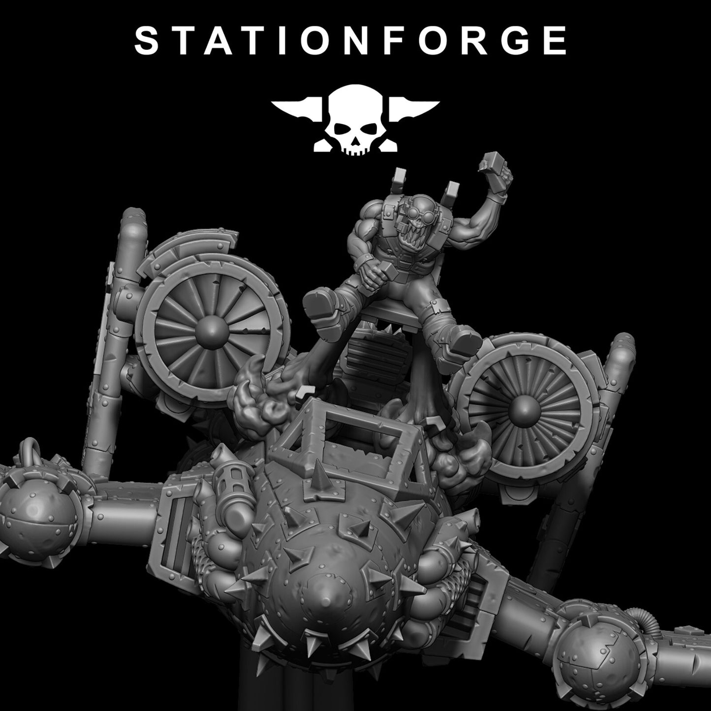 The Orkaz plane and crew from Station Forge 32mm