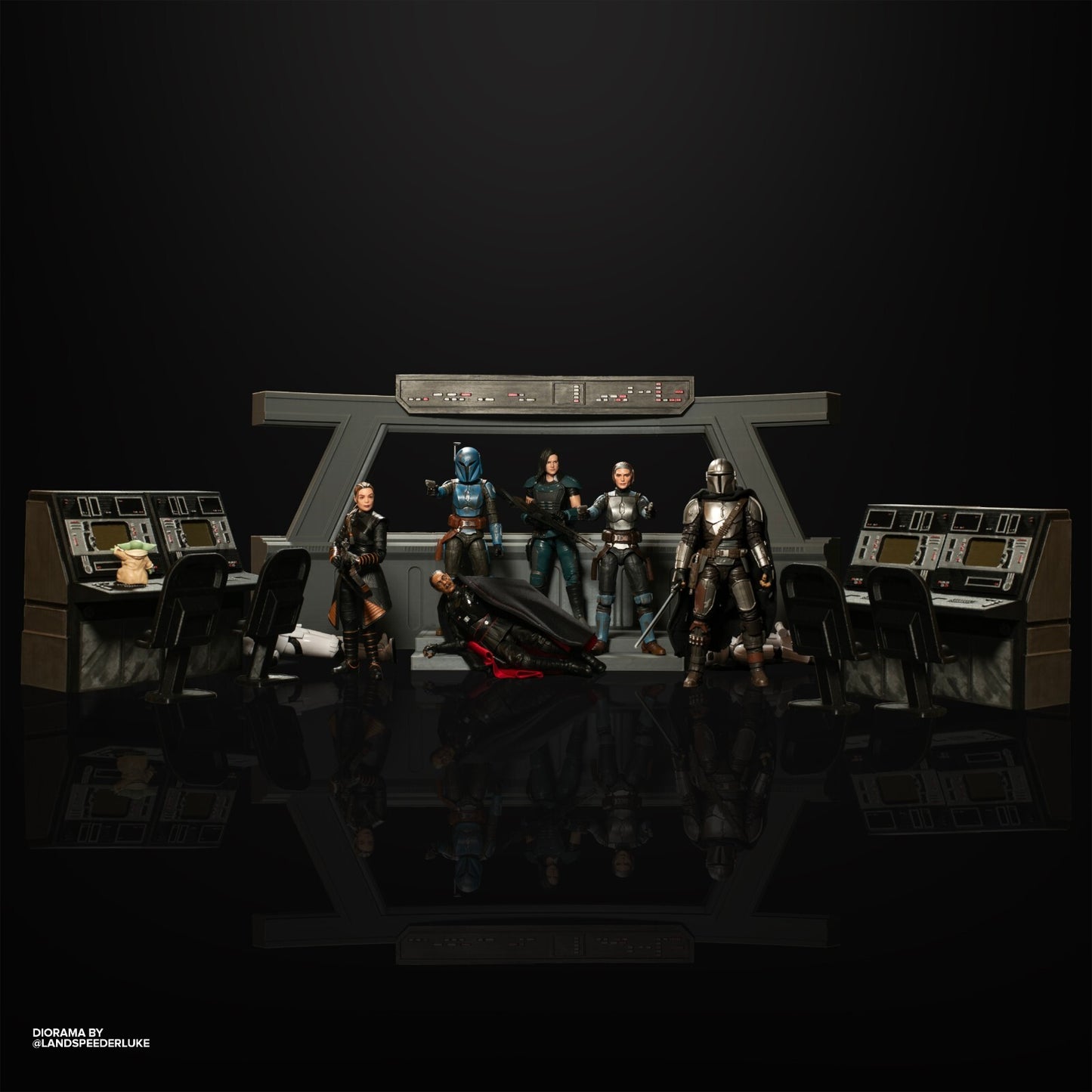 Star Wars 3D Printed Mandalorian Finale Diorama for 6" Figures