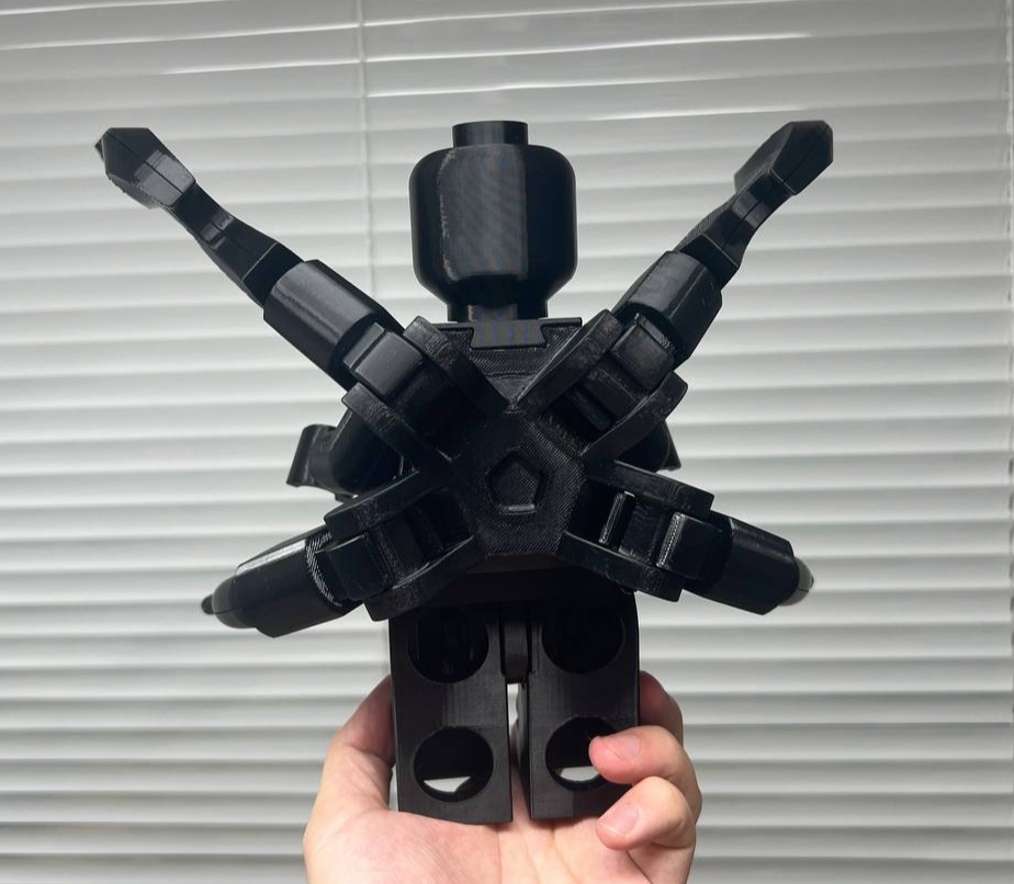 3D Printed. 9" Brick inspired Venom spiderman Figure with extra apendages
