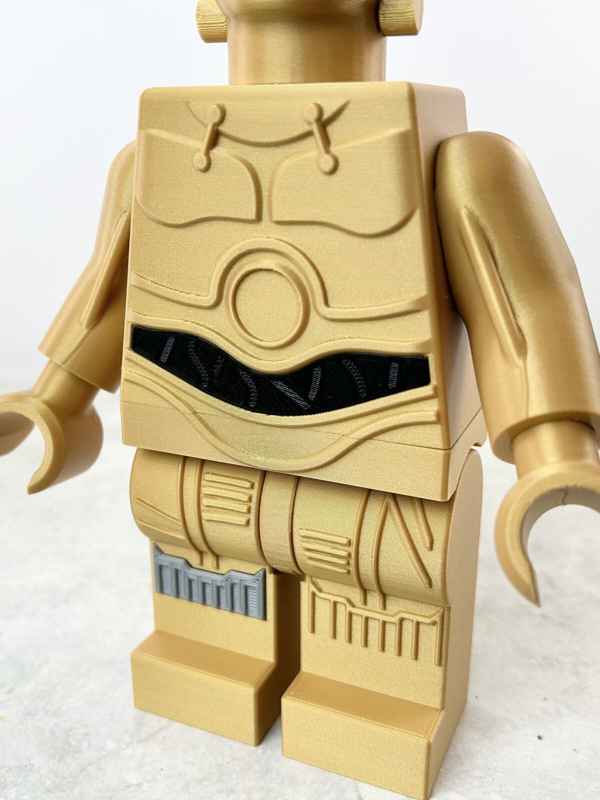 3D Printed. 9" Brick inspired Deluxe C3PO Figure