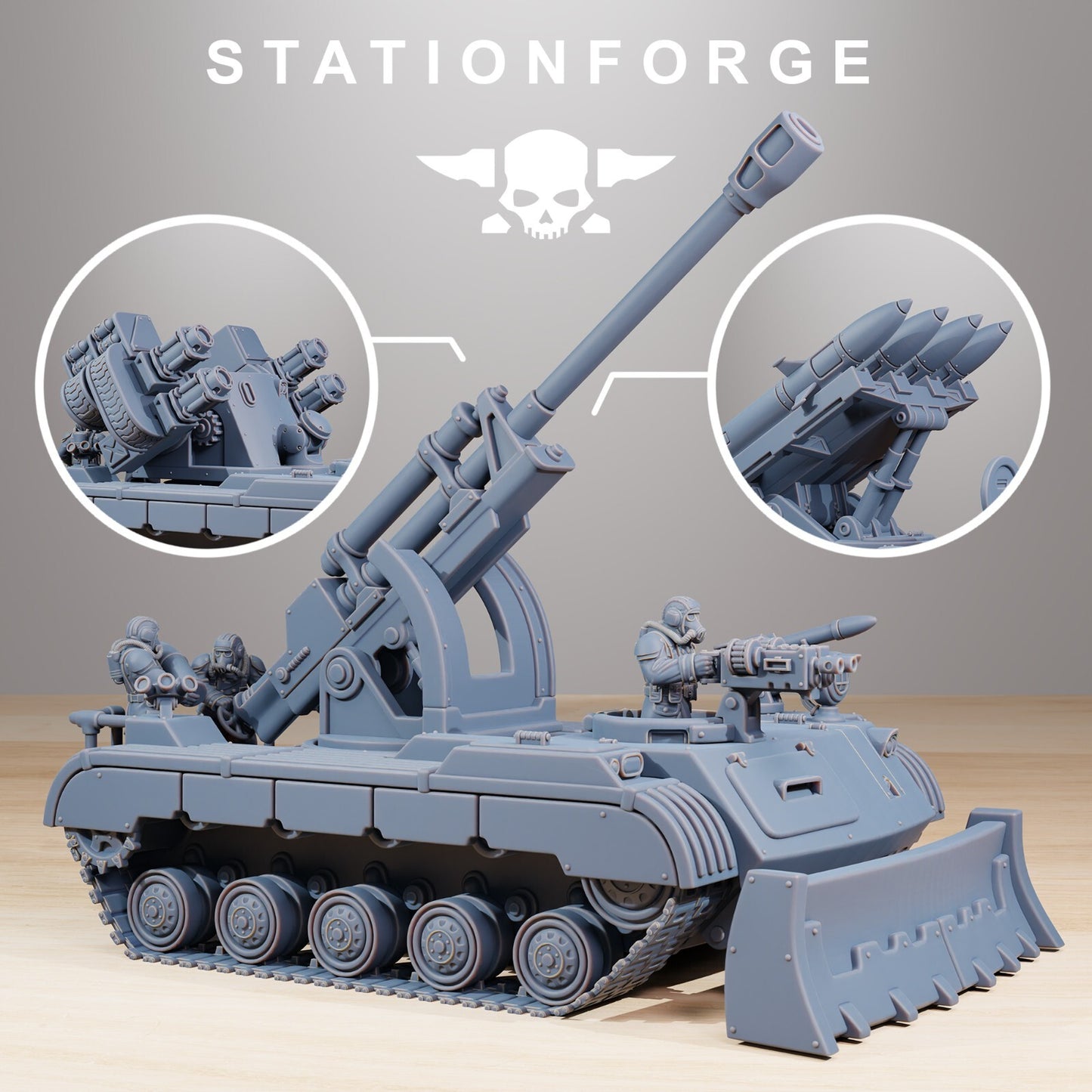 Grim Guard Mobile Artillery Unit and Crew. 32mm from Station Forge.