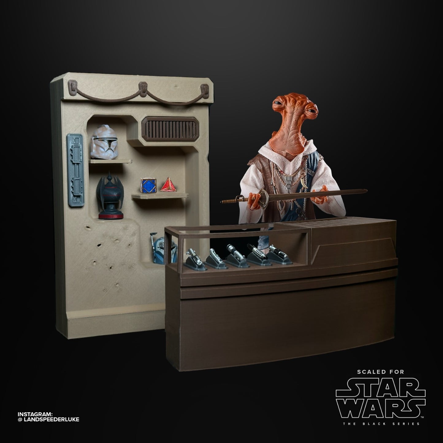 Star Wars 3D Printed Dok-Ondar's Den of Antiquities Display  6" Black Series