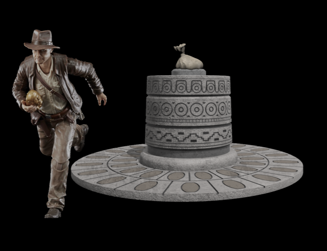 3D Printed Indiana Jones Chachapoyan Alter Diorama  for 6" Figures