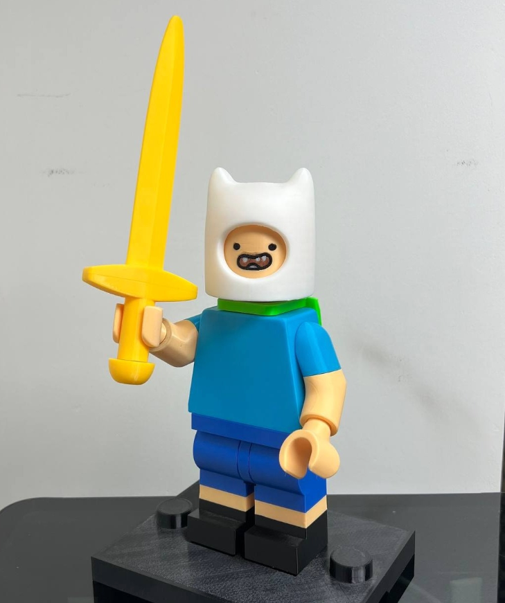 3D Printed. 9" Brick inspired Finn the Human Figure