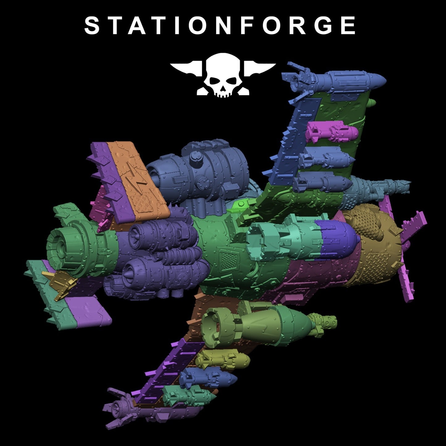 The Orkaz plane and crew from Station Forge 32mm