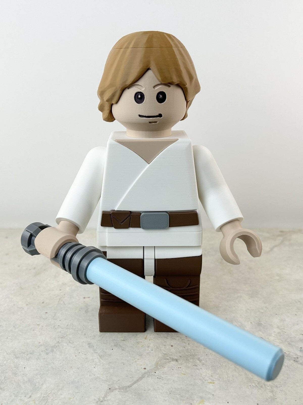 3D Printed. 9" Brick inspired Deluxe Luke Skywalker Figure