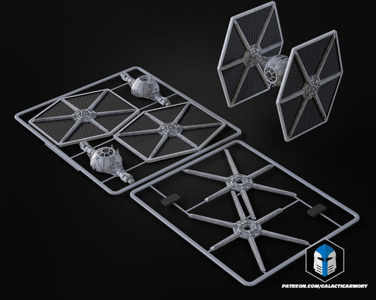 3d printed - STAR WARS  Tie Fighter - kit card - full colour print