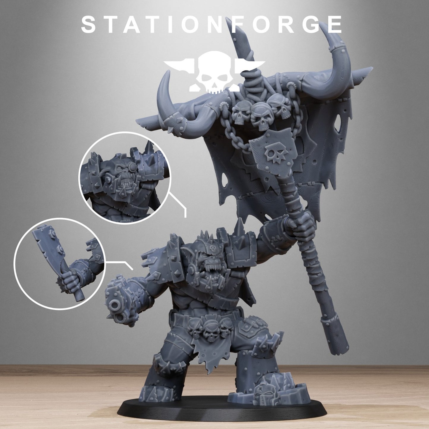 Orkaz bearer boss from Station Forge 32mm. FREE BASE
