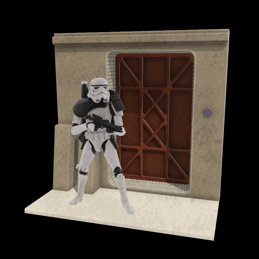 3D Printed Mos Eisley Door Diorama For Star Wars Black Series figures