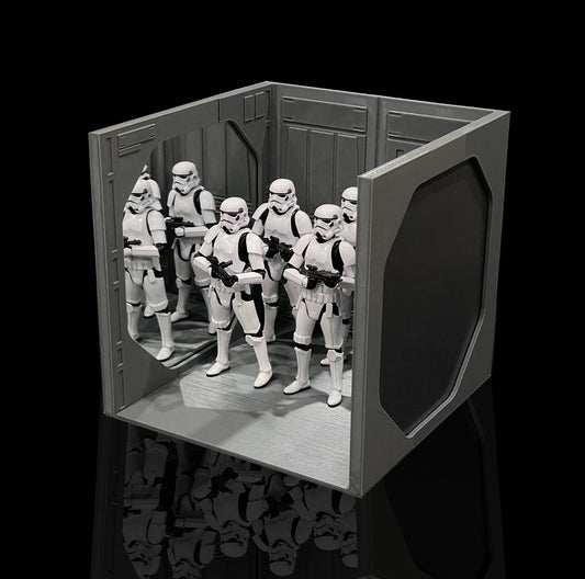 Star Wars 3D Printed black series infinity box for figures. No Mirrors