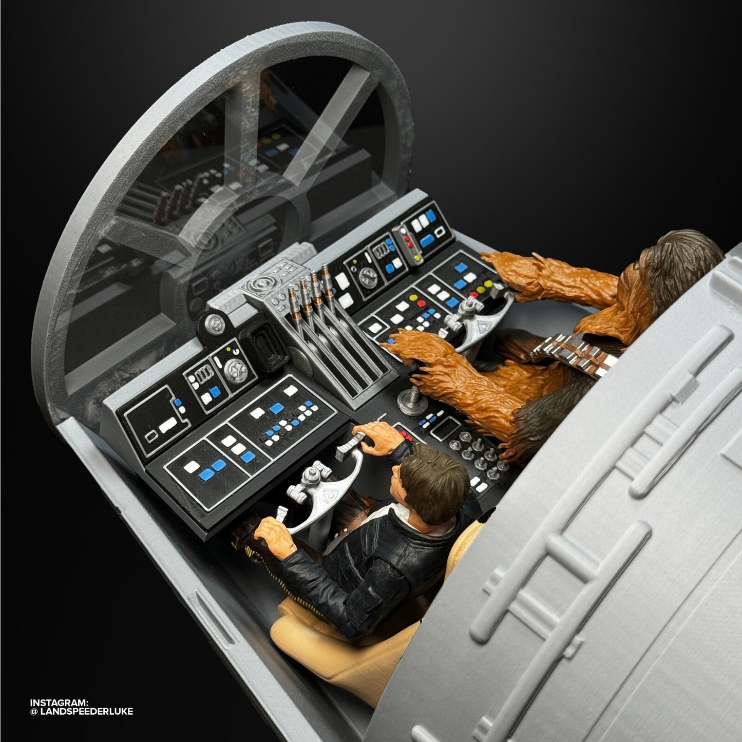 Star Wars 3D Printed Millennium Falcon Cockpit  For Black Series 6"  Figures