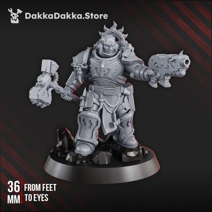Leutenant Argus Sauros 3 From Dakka Dakka32mm Base Included
