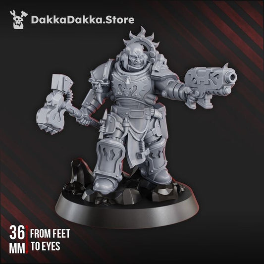Leutenant Argus Sauros 3 From Dakka Dakka32mm Base Included